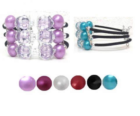 Bracelet perle 3 rangs sur fil elastic